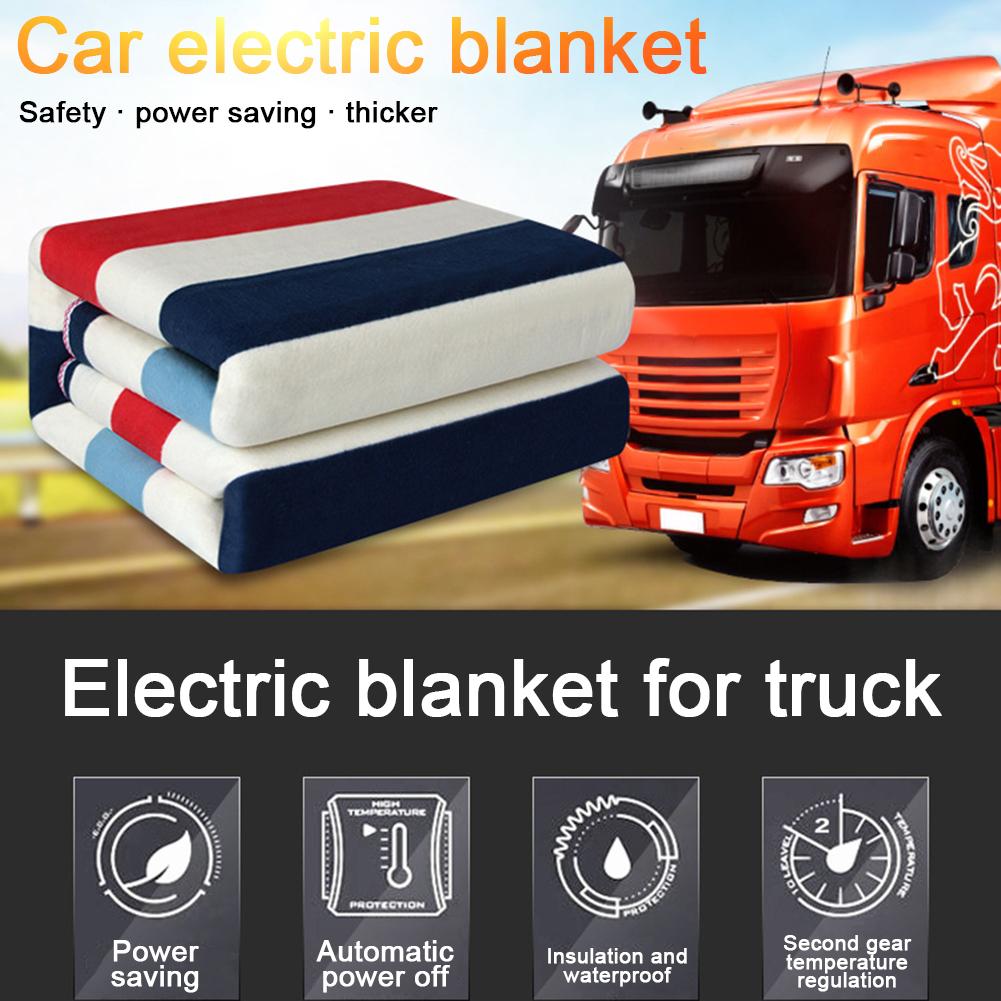 Manta eléctrica para coche de 12V/24V para RV, manta de viaje climatizada para invierno, manta de calefacción resistente al agua, alfombra térmica