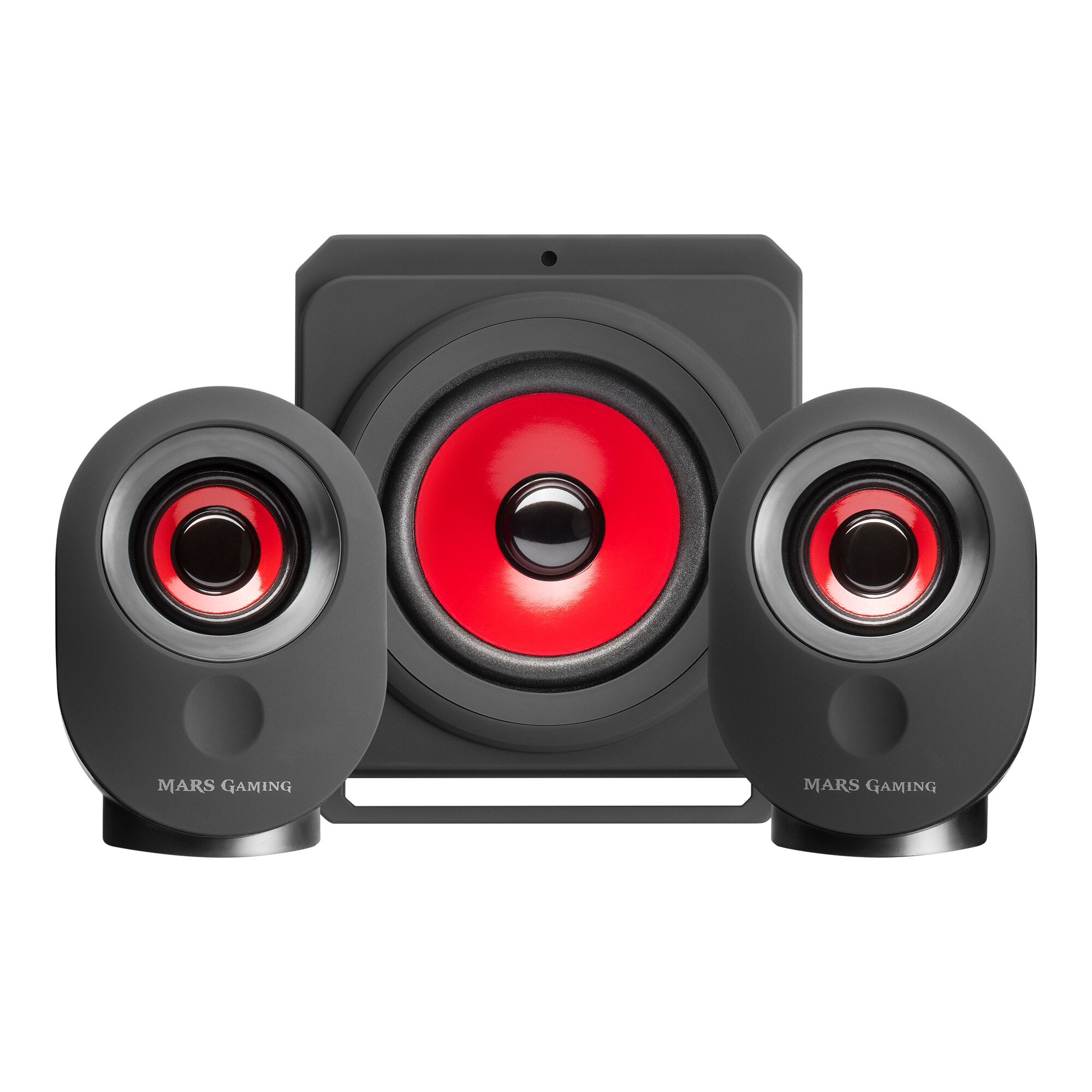 Mars Gaming MSX, Altavoces 35W, Altavoces PC subwoofer 2.1, 5 modos multimedia, Jack 3.5mm, Altavoz Negro y Rojo