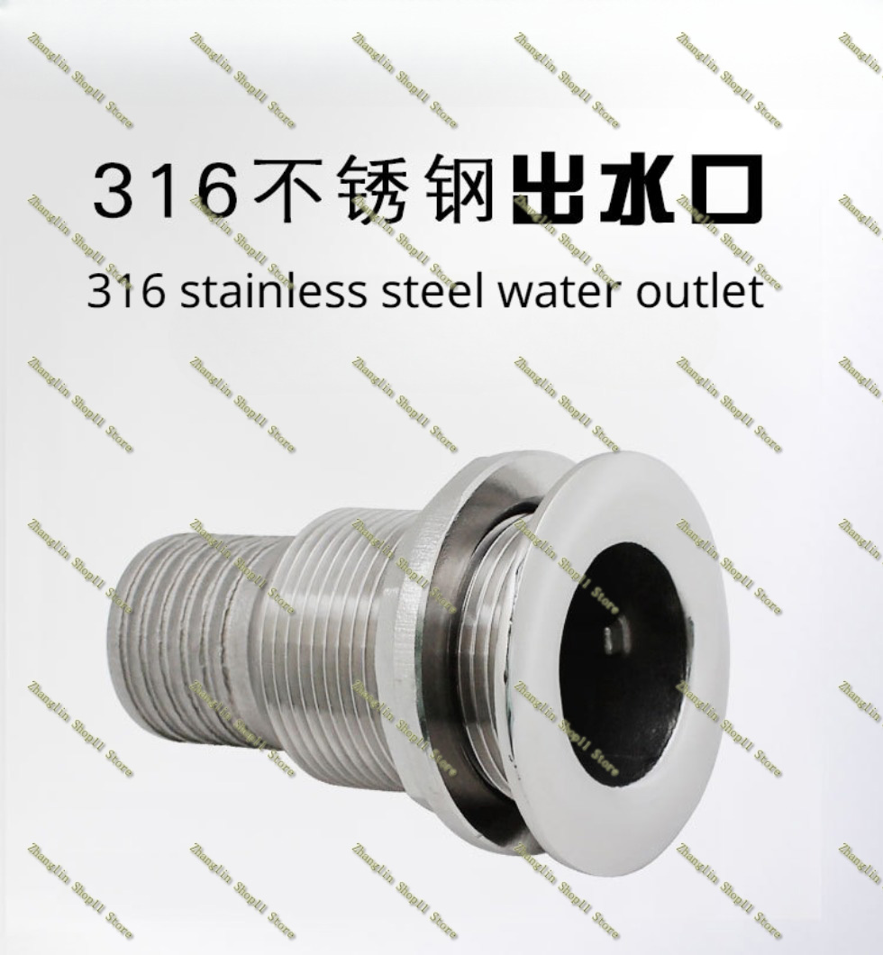 Marine Drain Hull Right Angle Water Outlet Sewage Port Marine 316 Stainless Steel Boat Accessories