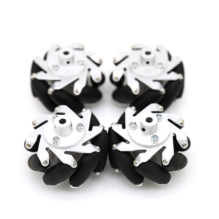 4pcs/set 60mm Metal Mecanum Wheel Omni-directional Wheel for Arduino Raspberry Pi DIY Robotic Car,Move horizontally