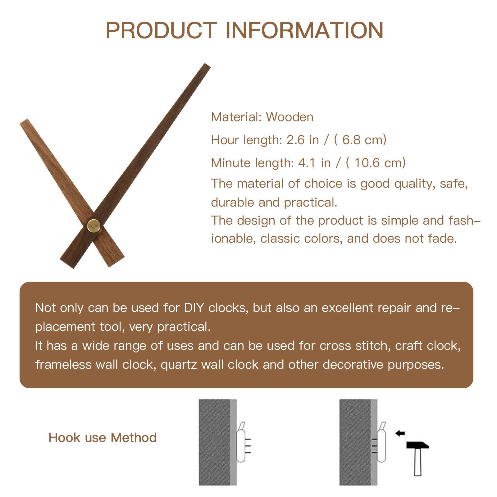 5 sets houten wijzers 12 inch duurzame wijzer voor doe-het-zelf wandklok quartz klok onderdelen accessoires woondecoratie