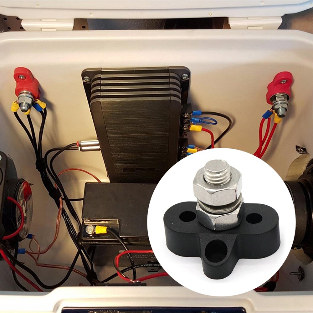 Single Heavy-Duty Terminal Studs with Connecting Bus Bar Power Terminal Blocks Link Negative Car General accessories