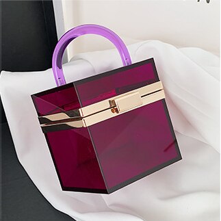 Herbst Und Winter Neue Transparente Handtasche Neue Handtasche Kupplung Partei Abendessen Tasche: LILA