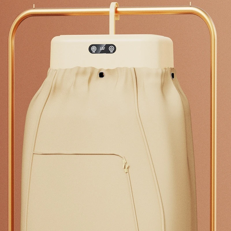 Mini bærbar tørketrommel sammenleggbar elektrisk tørketrommel intelligent tidsbestemt hurtigtørking husholdningsskap med tørkepose kompakt reise: Lys gul