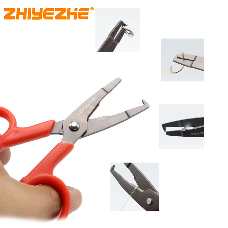 Zyz Multifunctionele Vissersschaar Titanium Geplateerd Roestvrij Staal Ultralichte Draagbare Visserijtang Gereedschapsuitrusting