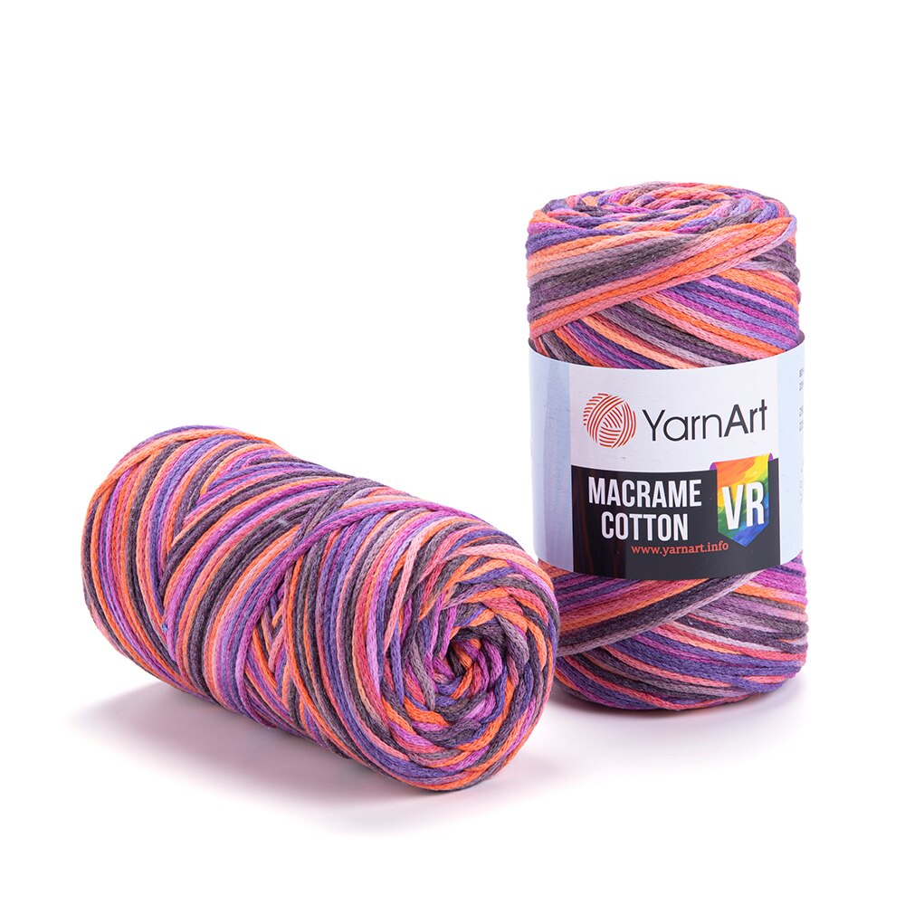 Yarnart Macrame COTTON VR Yarn 250gr 225mt Hand Knitting Crochet Gradient Rainbow Variegated Rope Bag Purse Table Runner Rug DIY