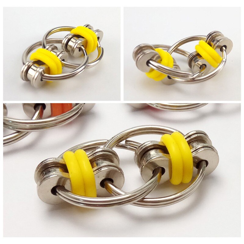 Opluchting Bike Chain Fidget Speelgoed Voor Autisme Antistress Speelgoed Set Anti Stress Adhd Spinner Sleutel Metalen Ring Puzzel Zintuiglijke speelgoed