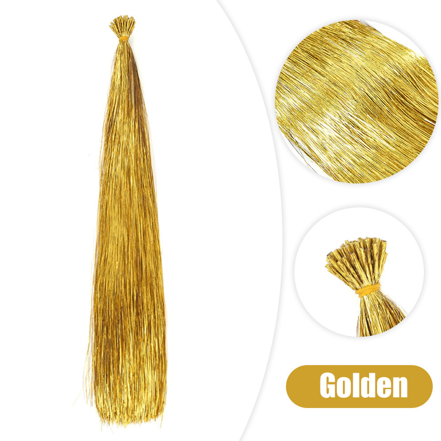 50 stks Synthetische I Tip Klatergoud Hair Extensions Glitter Klatergoud Haar Fee Haarstukjes Party Dazzle Haaraccessoires Voor Vrouwen Meisjes: Orange