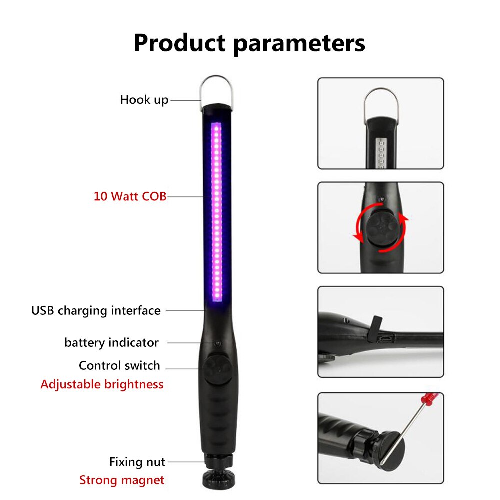 30 led uv sterilisator lamp draagbare oplaadbare staaf uvc desinfectie bacteriedodende lamp kiemdodende lamp sterilisator usb licht