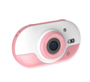 8mp voksne børn digitalkamera flersproget vandtæt kamera med bageste dobbelte kameraer 2.4 tommer ips hd-skærm: Lyserød
