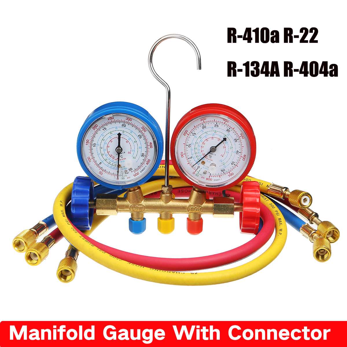 Manometer Met Connector Koelmiddel Apparaat Manometer Koelmiddel Vullen Apparaat Hoge Precisie R410a R22 R134a R40