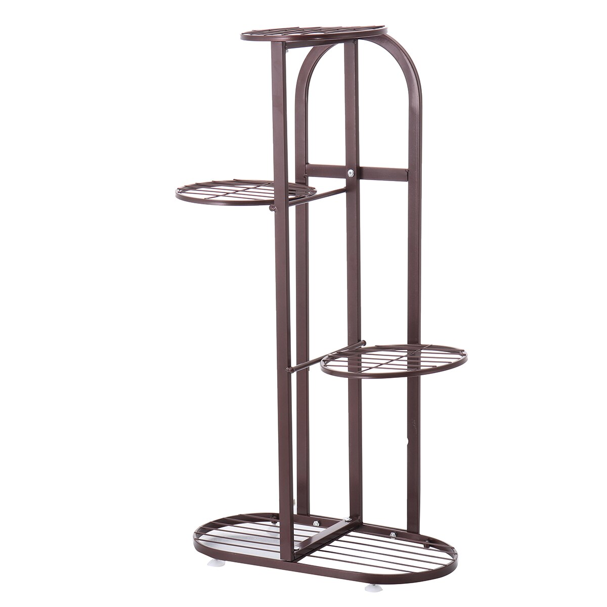 Metal 4 Layers Flower Stand Pots Holder Plants Shelves Display Rack Garden Home Decor Indoor Outdoor Planter Display Organizer: Bronze