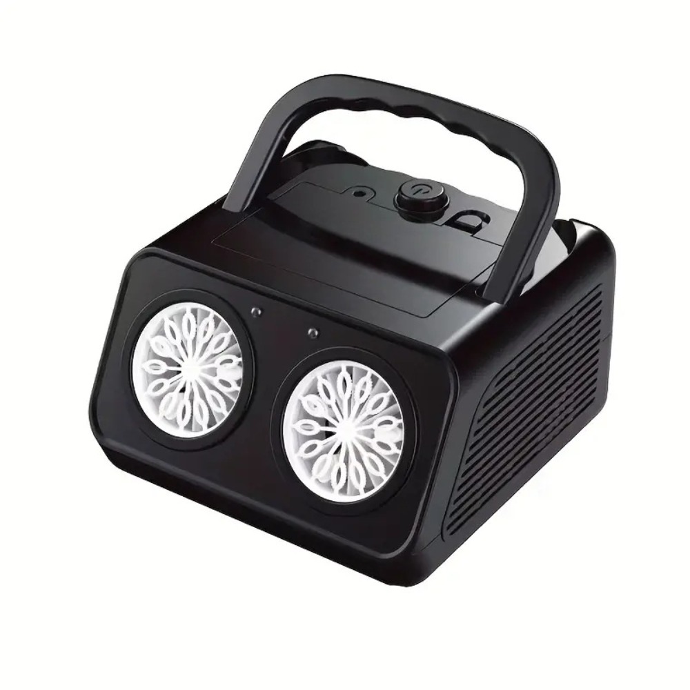 Fully Automatic Automatic Bubble Machine With 2 Fans 26 Holes Electric Bubble Blower Toys Handheld Multi Hole: WHITE