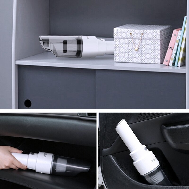 Handheld Wireless Duster Rechargeable Cyclone Suction Car Mini Duster Cordless Wet/Dry Auto Portable for Home