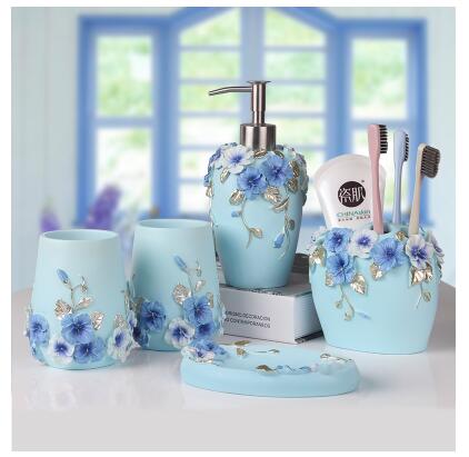 Schlecht fünf-stück badezimmer körperpflege waschen anzug waschen tasse drei-farbe hochzeit verheiratet hochzeit einzugsgeschenk lw413925: A