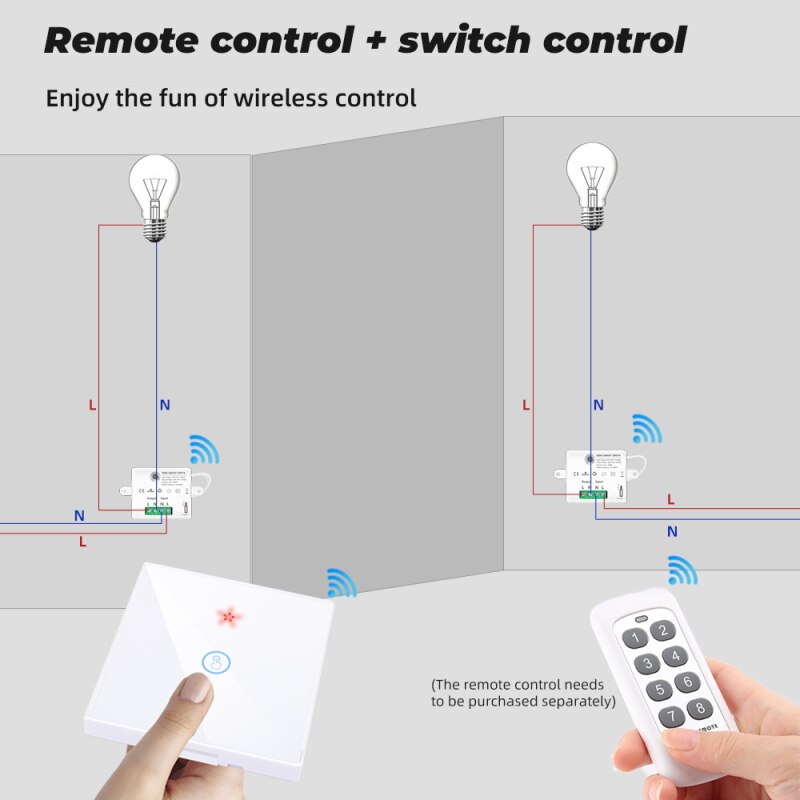 433MHZ Wireless WiFi Smart Touch Switch Conceal Switch Controller Module Set Controller Module Switch Smart Controller