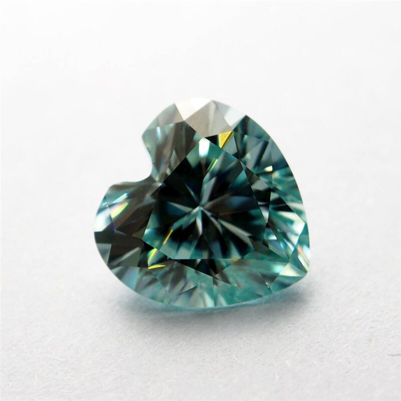 6*6mm 0.7 Carat Groene kleur Moissanite hart Brilliant cut Sic materiaal vergelijkbaar met diamant