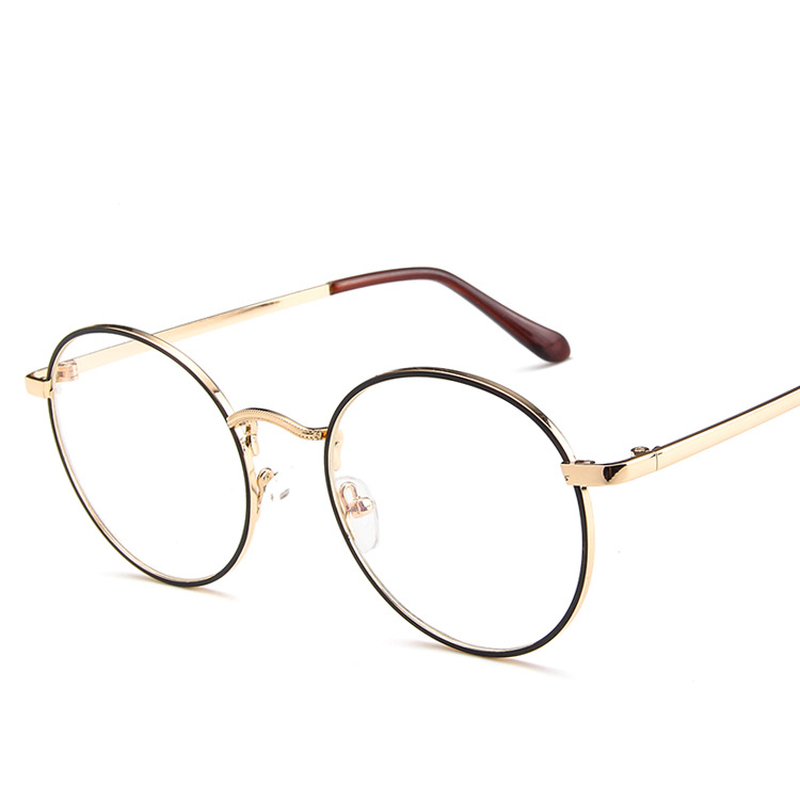 retro voor vrouwen mannen brillen frame luxe full metal ronde bril frame koreaanse nerd clear licht bril