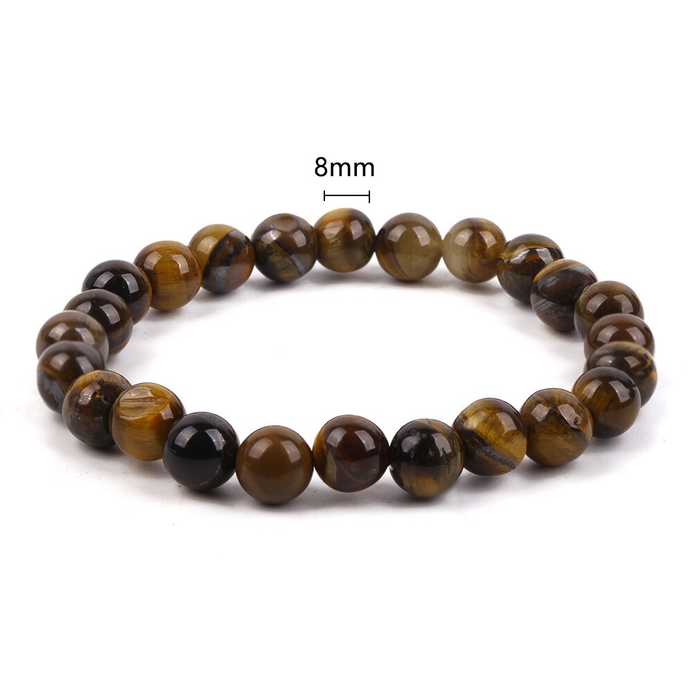 6/8/10/12Mm Natuurlijke Tiger Eye Crysta Kralen Stone Armbanden Voor Mannen Vrouwen Natuurlijke Kraal armband Boeddha Ketting Armbanden Unisex: 8mm Yellow