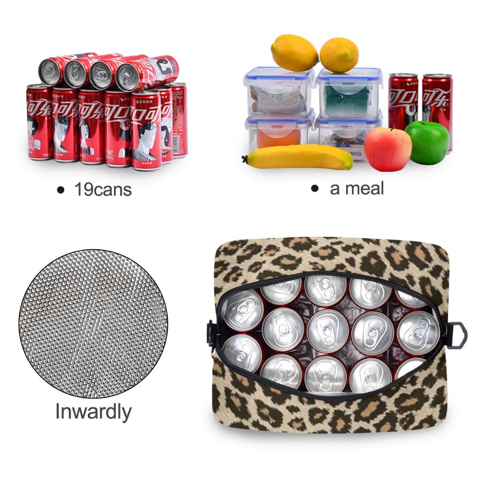 ALAZA Männer Frauen Neue Isolierung Thermische Mittagessen Tasche Frische Halten Große Leopard Gedruckt Tote Box Portable Schulter Kühler Taschen