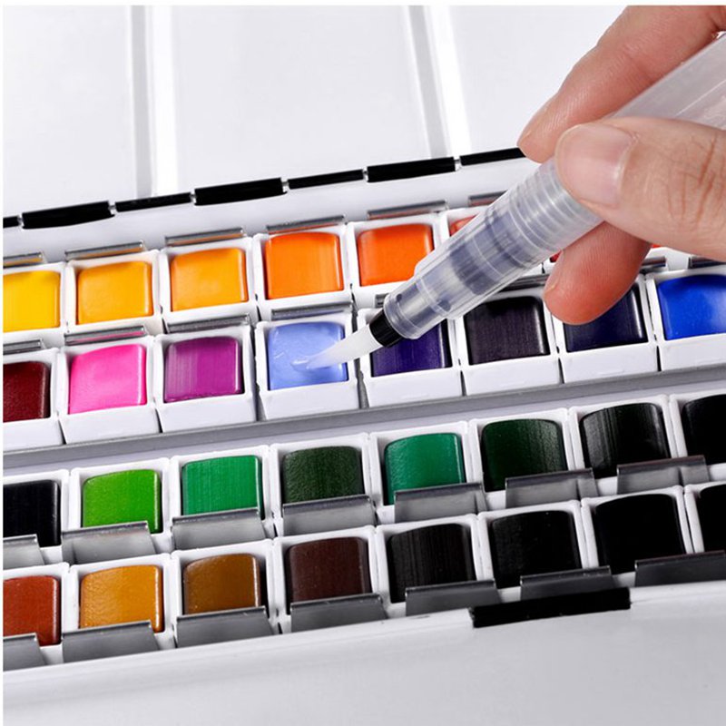 12/24/36/48 farver solid akvarel maling sæt med pensel vandfarve pigment sæt acuarelas verf kunst forsyninger