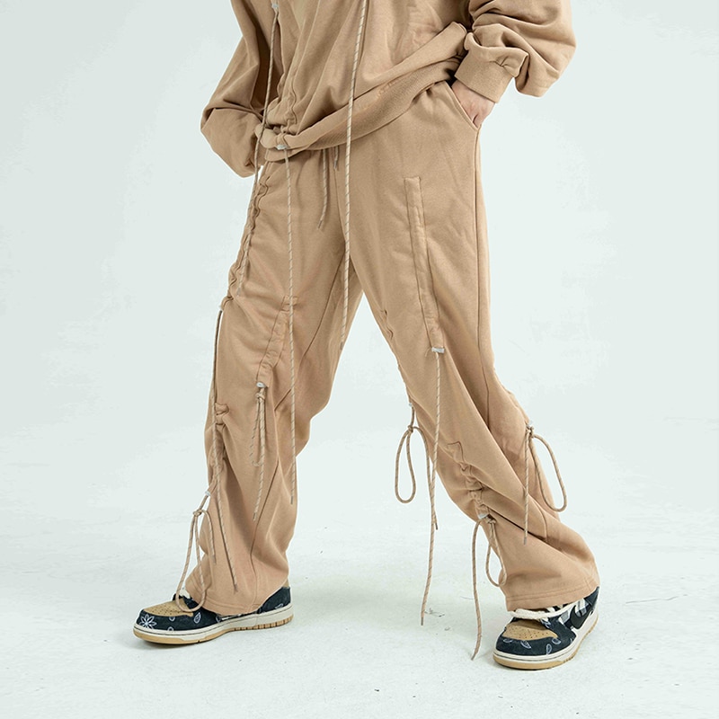 High street snoretræk draperet afslappede joggingbukser til mænd og kvinder joggers med brede ben oversize bukser hip hop baggy joggingbukser
