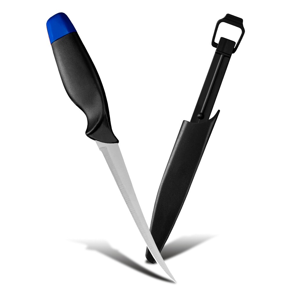 XYj couteau de cuisine en acier inoxydable 6 ''pouces, rouge bleu couleur poisson Sushi Sashimi couteau alimentaire de Style japonais, outils de cuisine gaine: B.BLUE