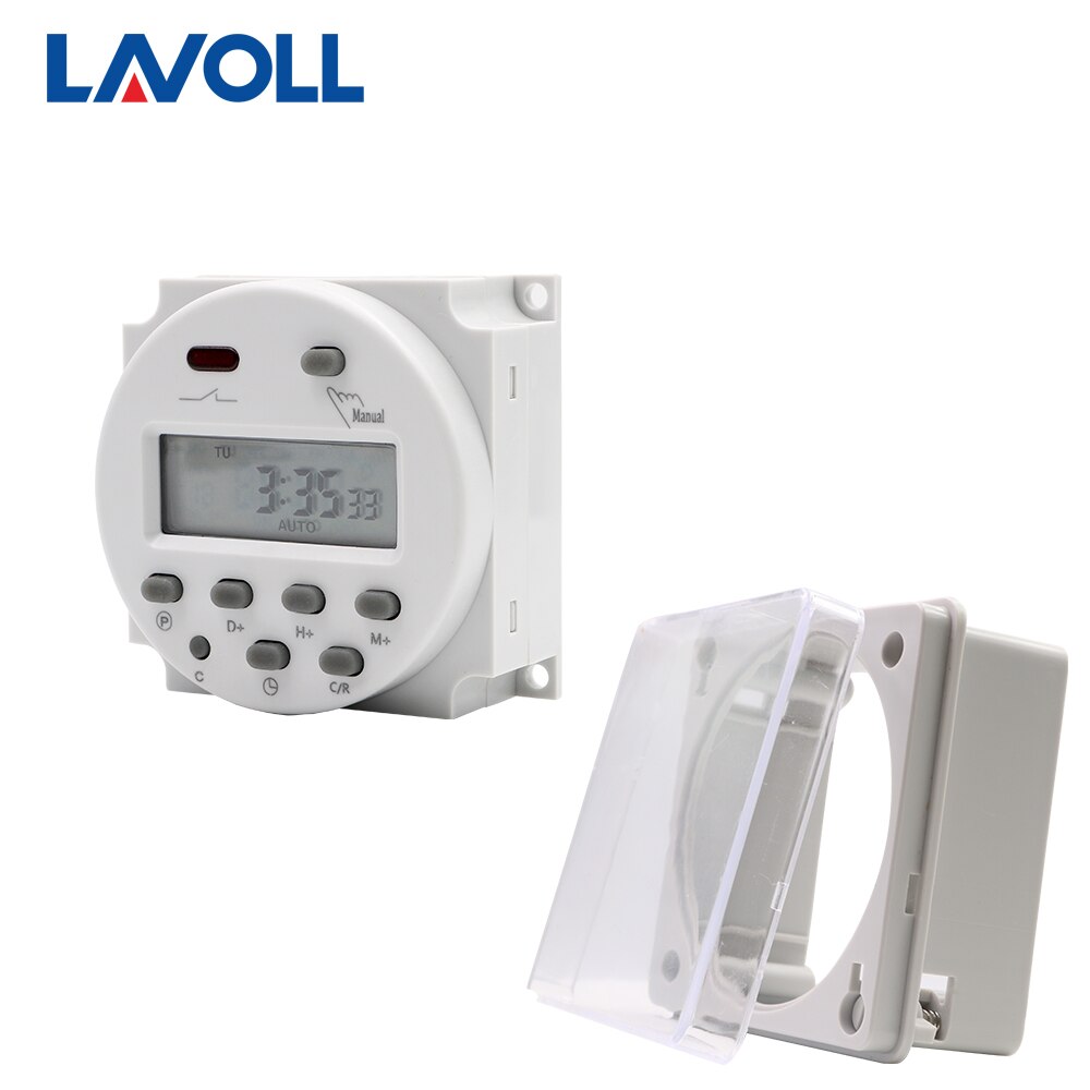 CN101A avec couvercle minuterie relais interrupteur de lumière programmable minuterie numérique swith avec couvercle de protection hebdomadaire