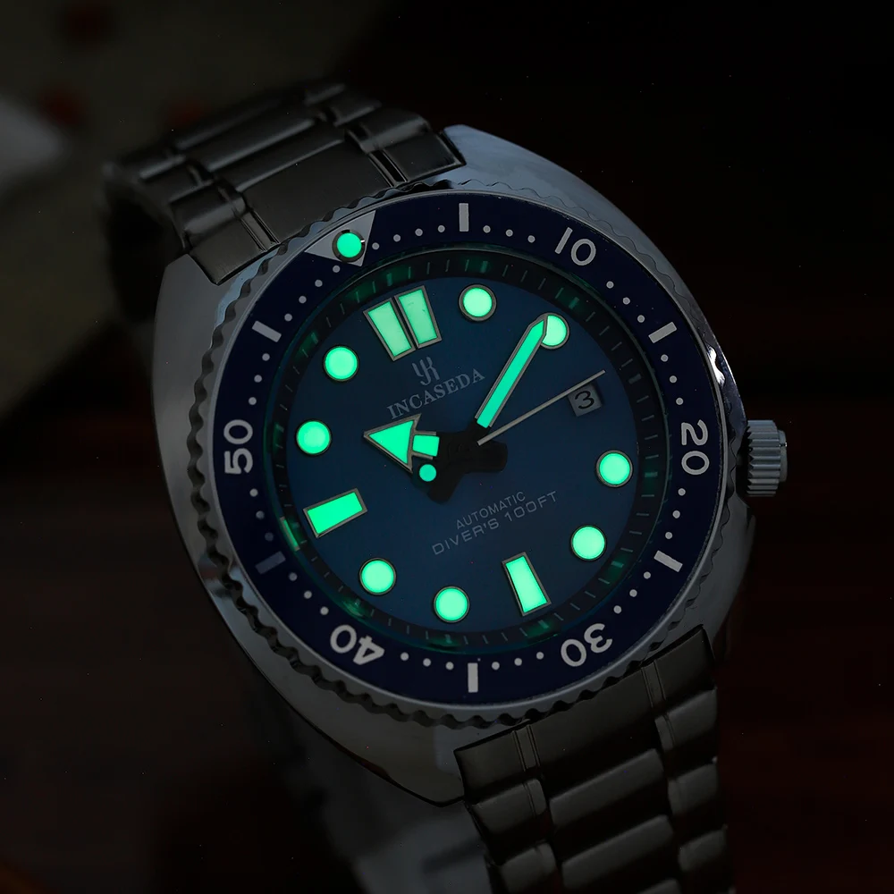 Nieuw INCASEDA topmerk luxe mode heren zakelijk horloge super lichtgevend automatisch mechanisch herenhorloge