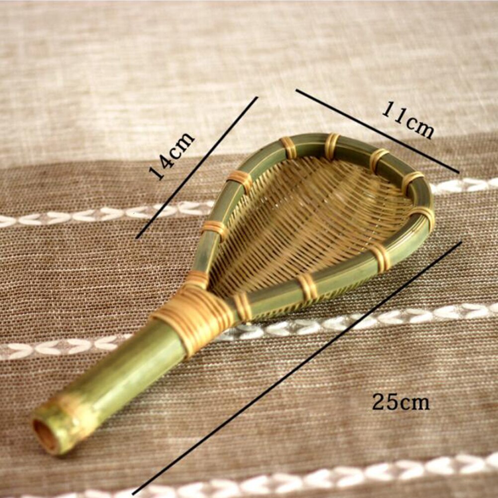 Passoire à riz tressée à la main, résistante à la chaleur, produits en bambou, fournitures de cuisine, cuillère à soupe, nouilles, cuillère de vidange domestique: 25x11CM