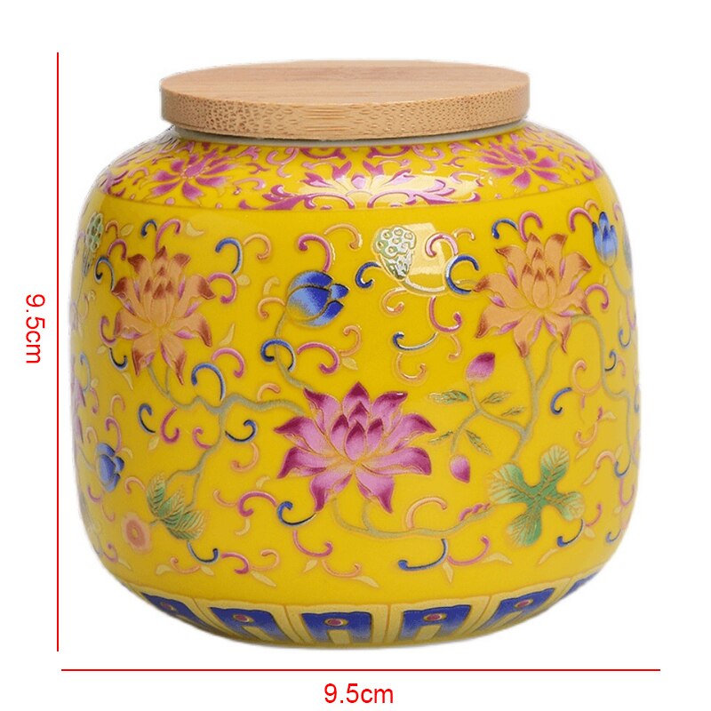 Porcelain Enameled Ceramic Tea Caddy Portable Sealed Tank Storage Jar Moisture-proof Tank Storage Box Candy Snacks Universal Jar