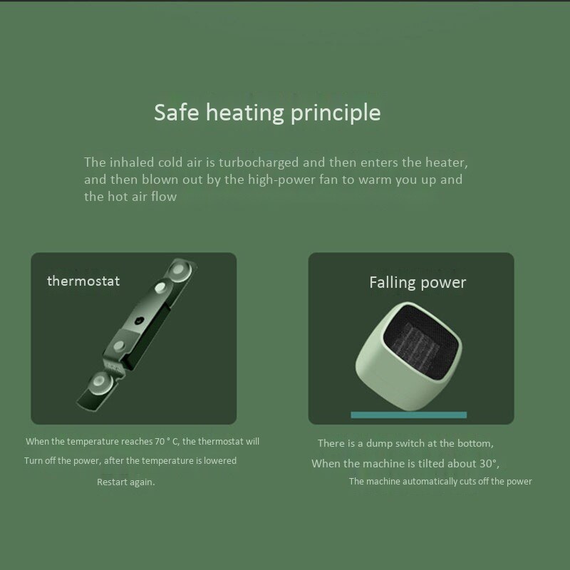 Mini riscaldatore elettrico con ioni negativi aria purificante a basso rumore risparmio energetico riscaldamento caldo riscaldatori per ufficio-spina americana