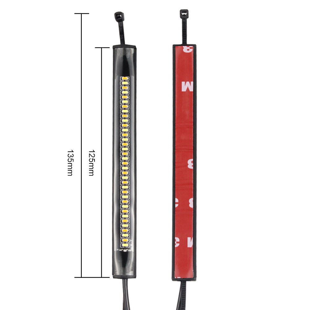 1/2 Pcs Universal Motorcycle Led Light Strip 12V Richtingaanwijzer Drl Amber Wit Moto Flasher Strip Licht Knippert blinker