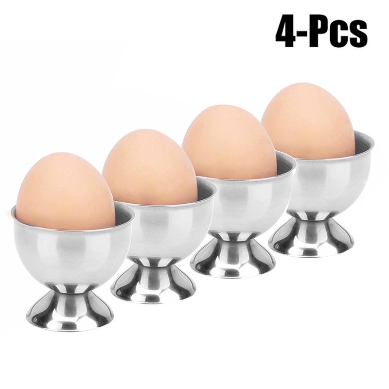 4 stk / sæt rustfrit stål blødkogte æg holder kopper ægstativ opbevaring bordplade kop ægbeholder køkken tilbehør