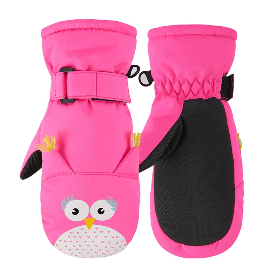Gobygo Kinderen Winter Warme Handschoenen Winddicht Jongens Meisjes Ski Outdoor Sport Handschoenen Winddicht Waterdicht Anti-Slip Skiën Handschoenen: Pink / M