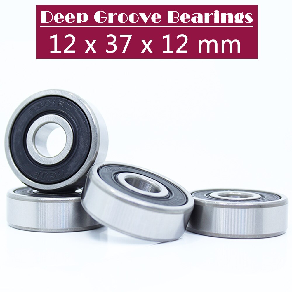 6301RS Bearing ( 4 PCS ) 12*37*12 mm Deep Groove 6301-2RS Ball Bearings 6301RZ 180301 RZ RS 6301 2RS EMQ