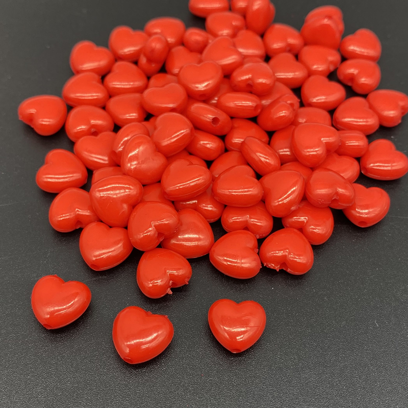 50pcs/lot 10mm Heart Shape Acrylic Beads Loose Spacer Jewelry Making Necklace Pendant Bracelet Handmade DIY: GRAY