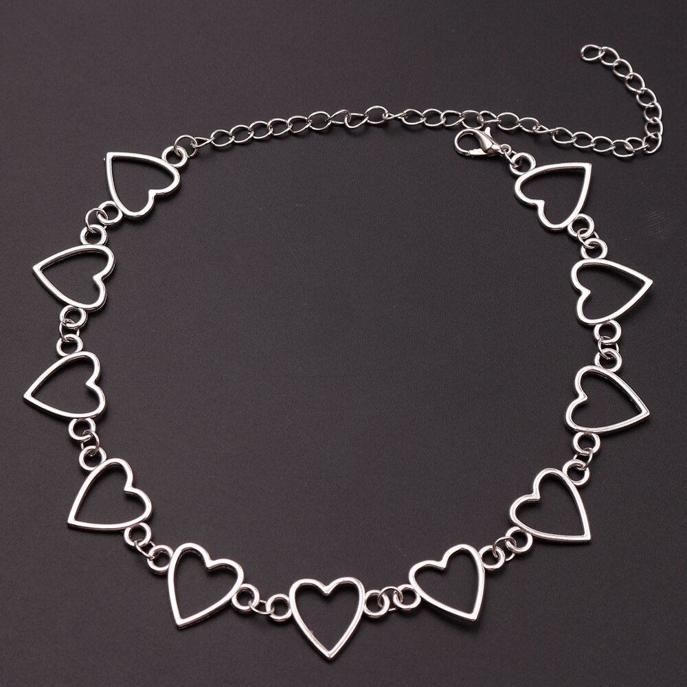 2019 Collane di modo per Le Donne a Forma di Cuore Catena Collana Accessori Creativi Chocker collier Femme Boho Monili di Filo Spinato: Default Title