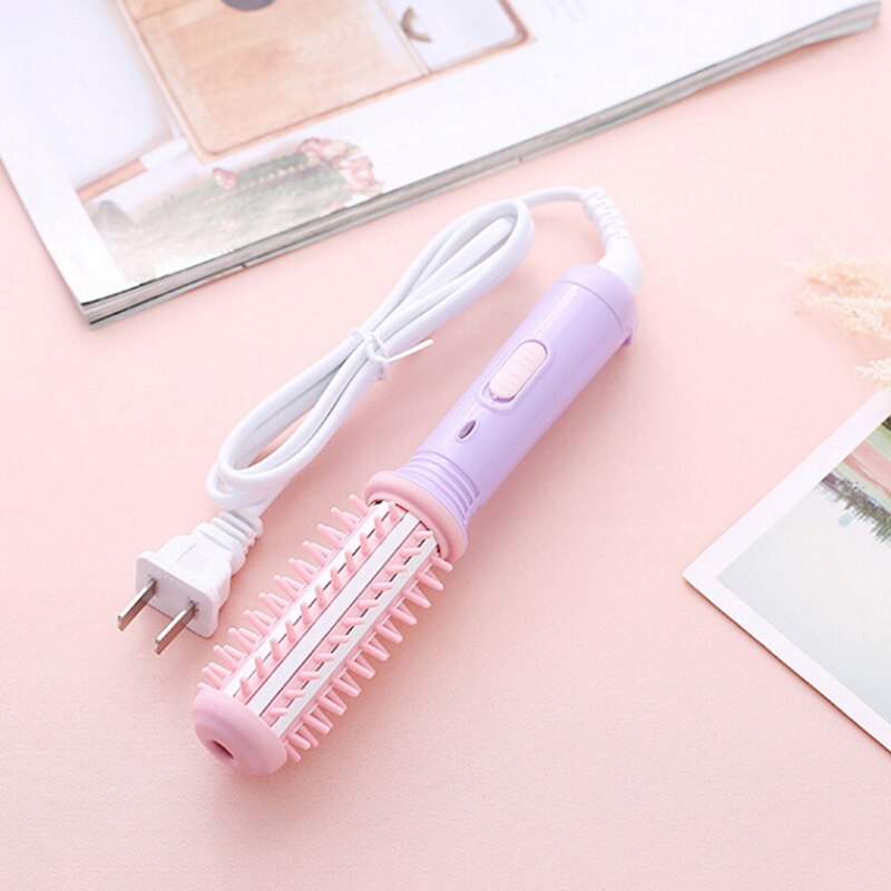 Mini ferro de ondulação 220v elétrica pequeno cabelo alisamento curling iron conjunto bonito plana ferros viagem ferramentas alisador cabelo: Rosa