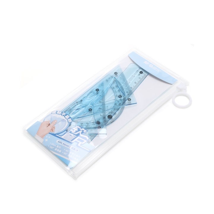 M&amp;G Soft Flexible Geometry Ruler Set Maths Drawing compass stationery Rulers Protractor mathematical compasses for School AR0467