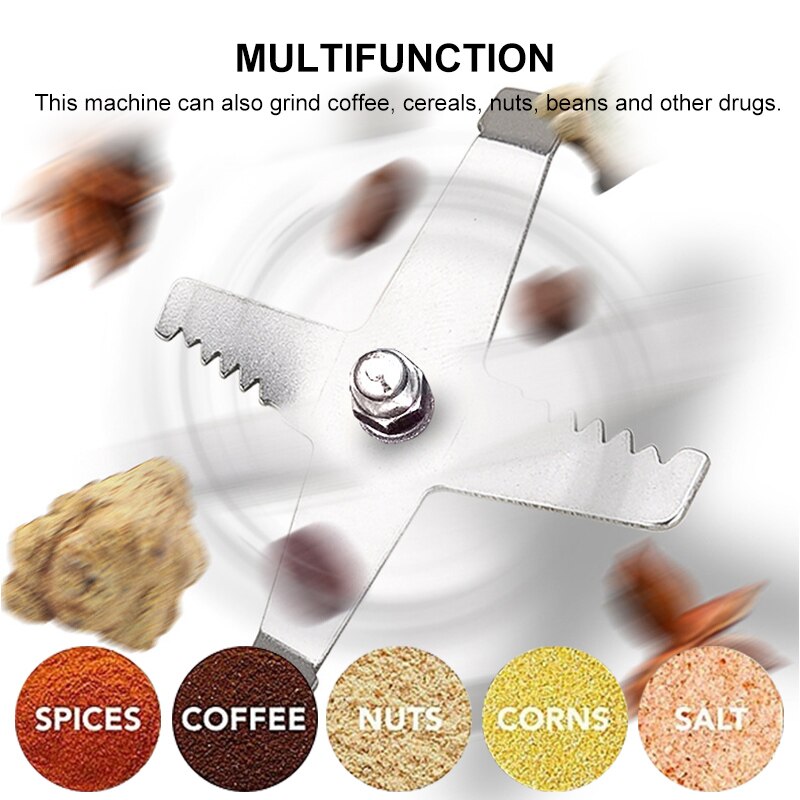 Multifunctional Home Coffe Grinder Machine Kitchen Cereals Nuts Beans Spices Grains Grinding Machine Electric Coffee Grinder