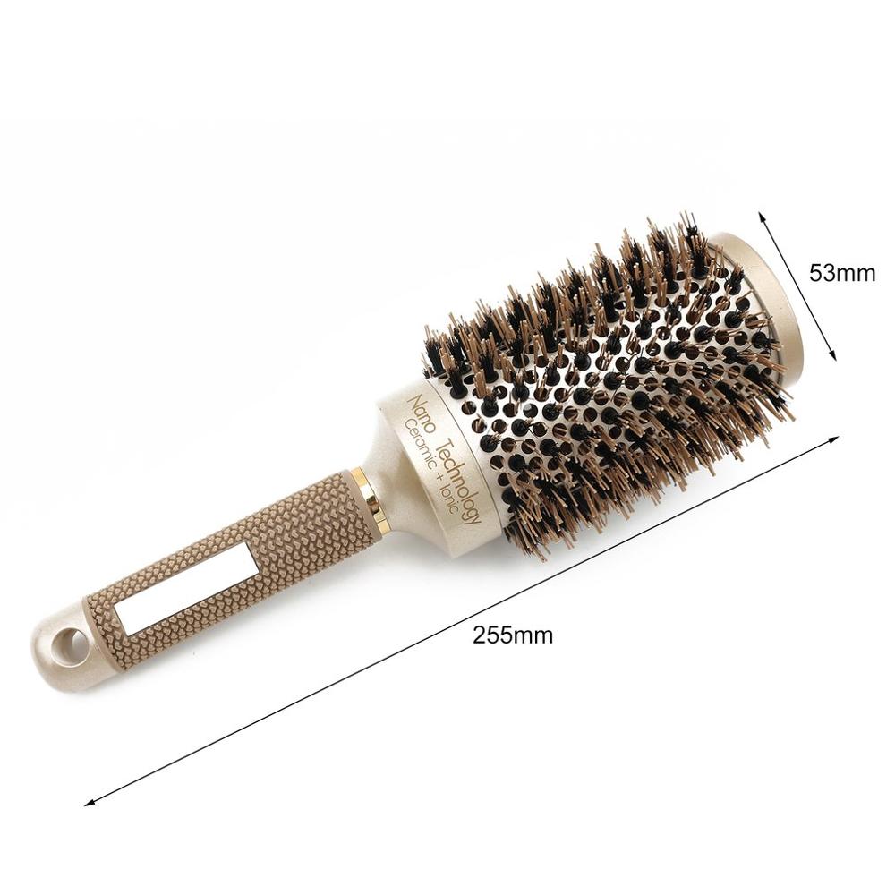 25/32/45/53Mm Nylon & Varkenshaar Haar Ronde Borstel Keramische Aluminium Haar Kam Professionele Kappers borstel Kapper Styling Kam: Default Title