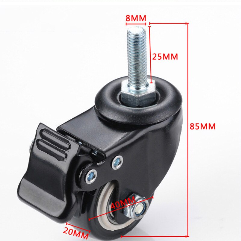 Dekton 4pc Swivel & Fixed Castor Wheels Set Trolley Furniture Appliances 40mm
