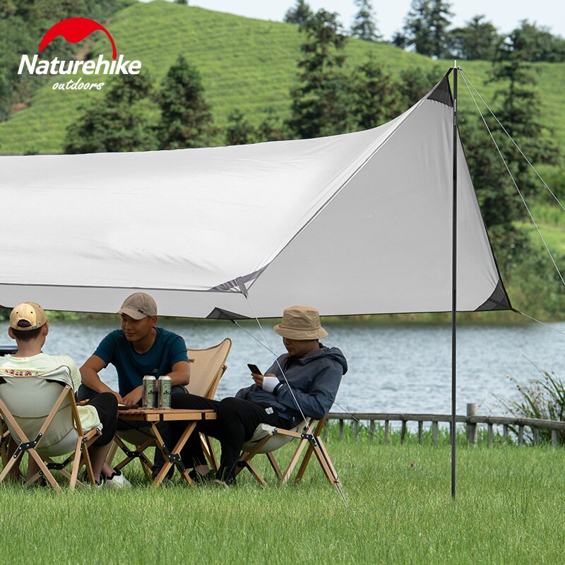 Naturerandonnée 2m 4 sections en alliage d'aluminium tente pôle auvent tige épaississement Durable pointue pliable utilisation de tente extérieure