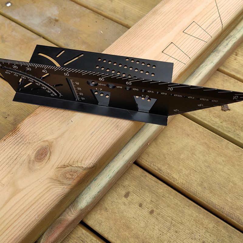 45 90 Graden Nauwkeurige Meten Vierkante Hoek Heerser Houtbewerking Draagbare Accessoires Aluminiumlegering Multifunctionele Markering Gauge