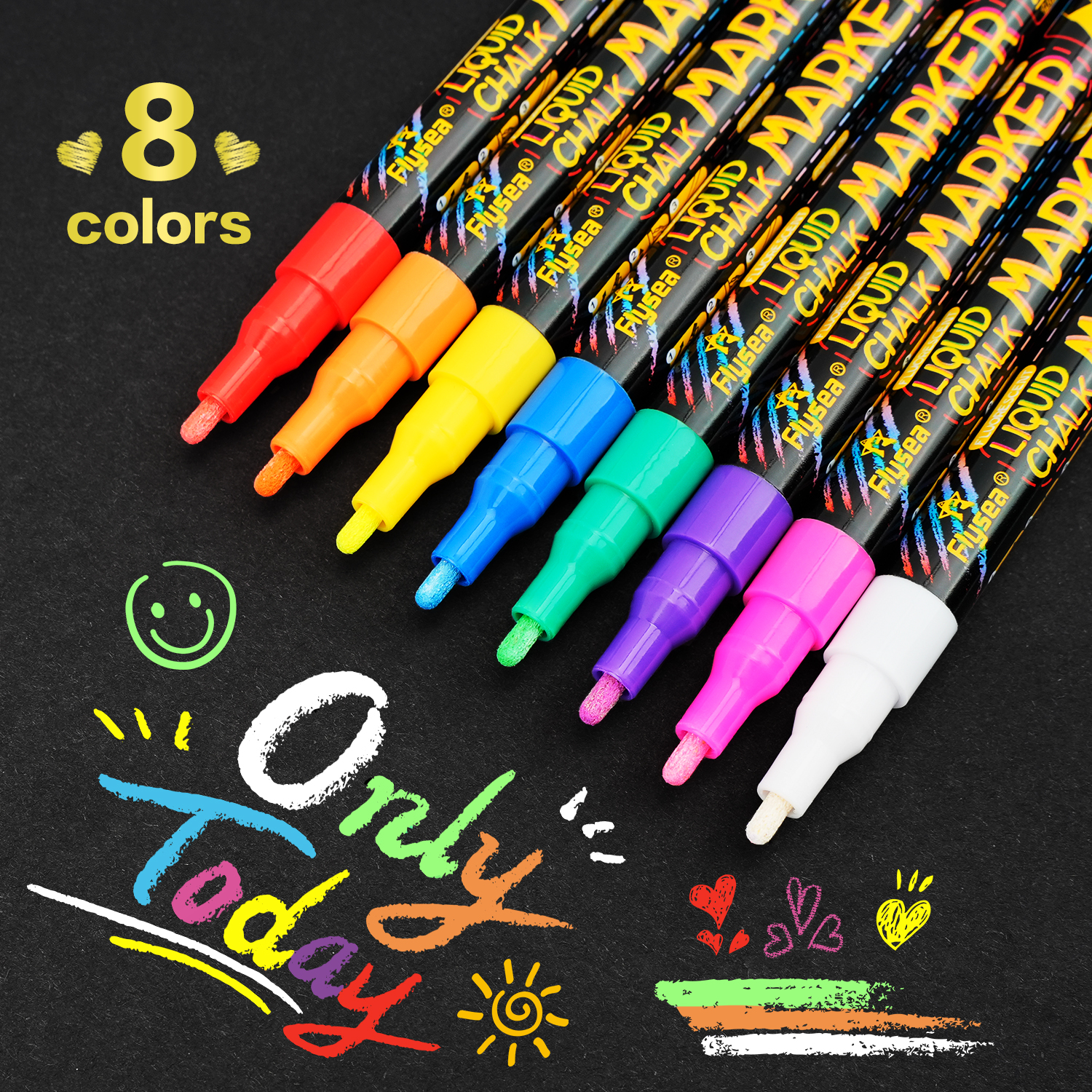 Flüssige Kreide, löschbarer LED-Textmarker, fluoreszierender Marker, Anzug für Tafel, Glas, Fenster, Malerei, Werbekreide