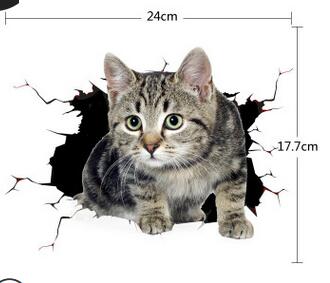 3D Simulatie Leuke Kat Persoonlijkheid Creatieve Auto Auto Sticker Hond Glas Auto Sticker Deur Kras Decoratieve Cover Sticker: Cat 6