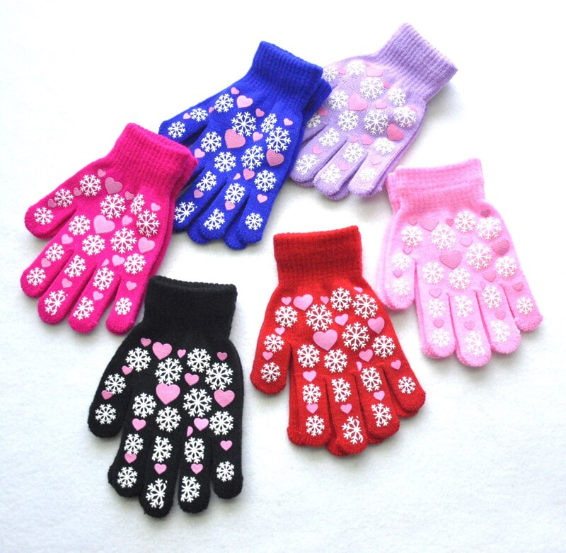Wecute Kind Handschoenen Voor 6-11years Kids Herfst En Winter Handschoenen Outdoor Warme Gebreide Handschoenen Wanten Kinderen Winter Sneeuwvlok
