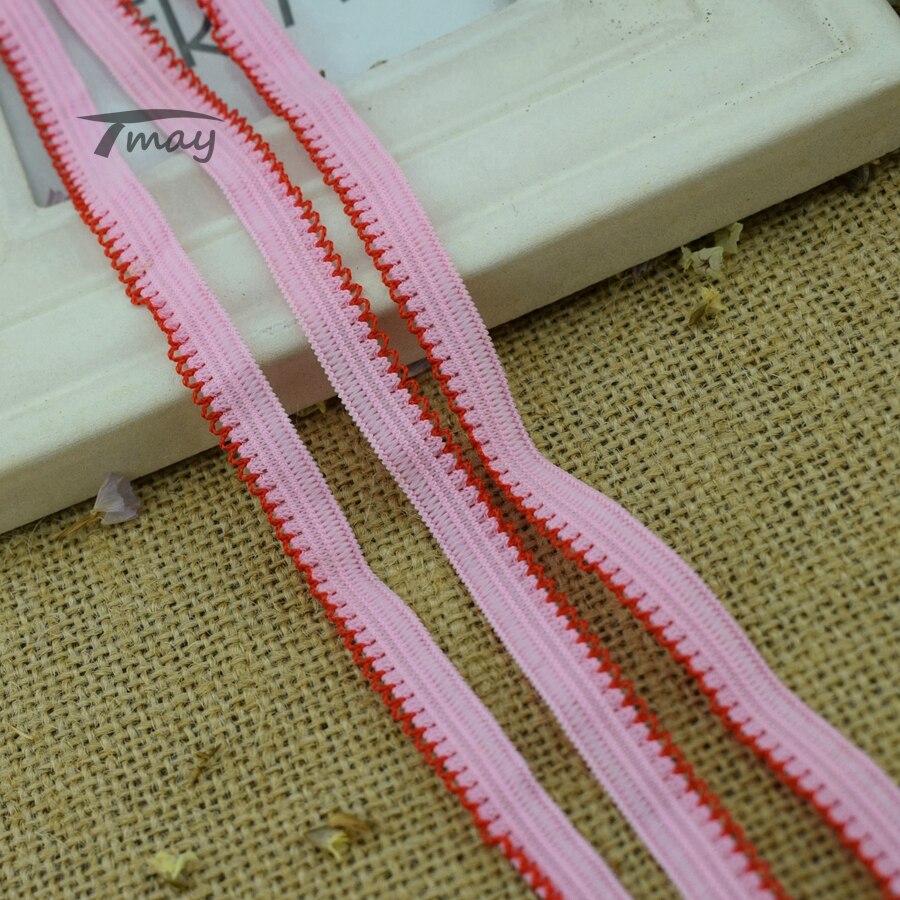 #245 roze en rode patchwork elastieken 8 meter stretch elastiek kanten rand baby ondergoed broek bh kanten broek elastieken diy