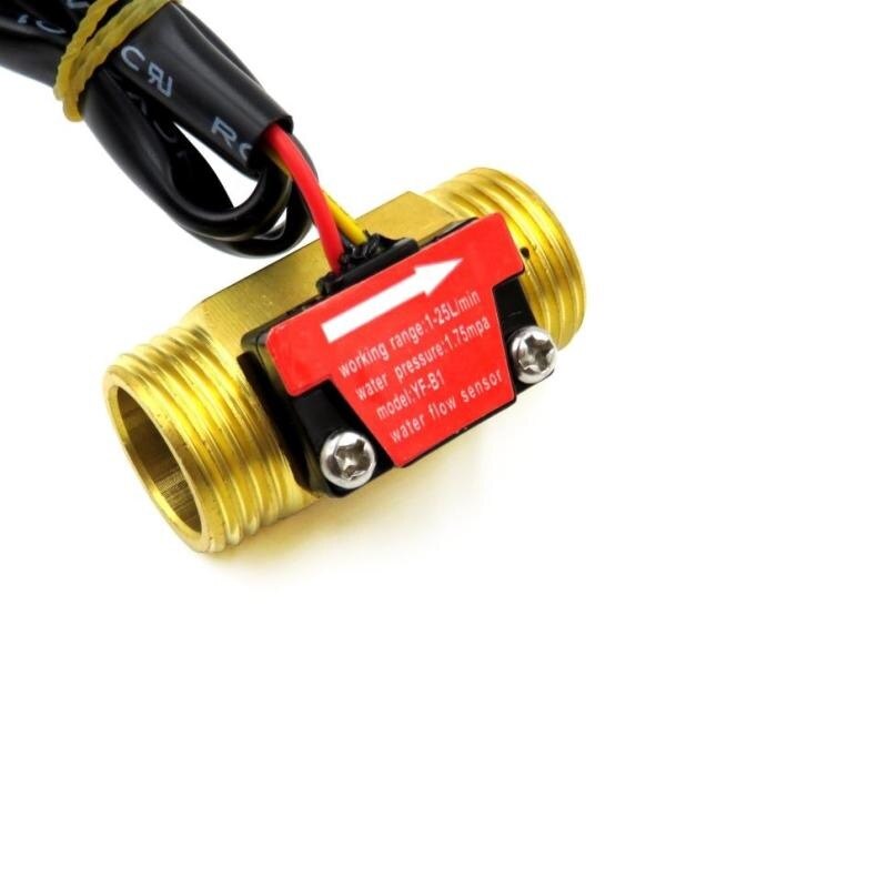 G1/2 &quot;DN15 Water Flow Sensor 1-25L/min Koper Turbine Flowmeter Turbine Flow Sensor YF-B1